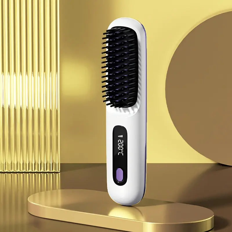 Brosse Lissante Chauffante Électrique – Affichage Digital LED & Température Réglable jusqu’à 200°C