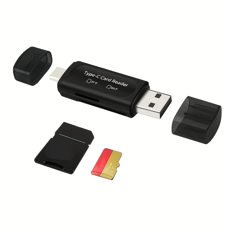 Lecteur de Carte SD/TF USB et USB-C – Double Connectique pour Smartphones, PC et Tablettes