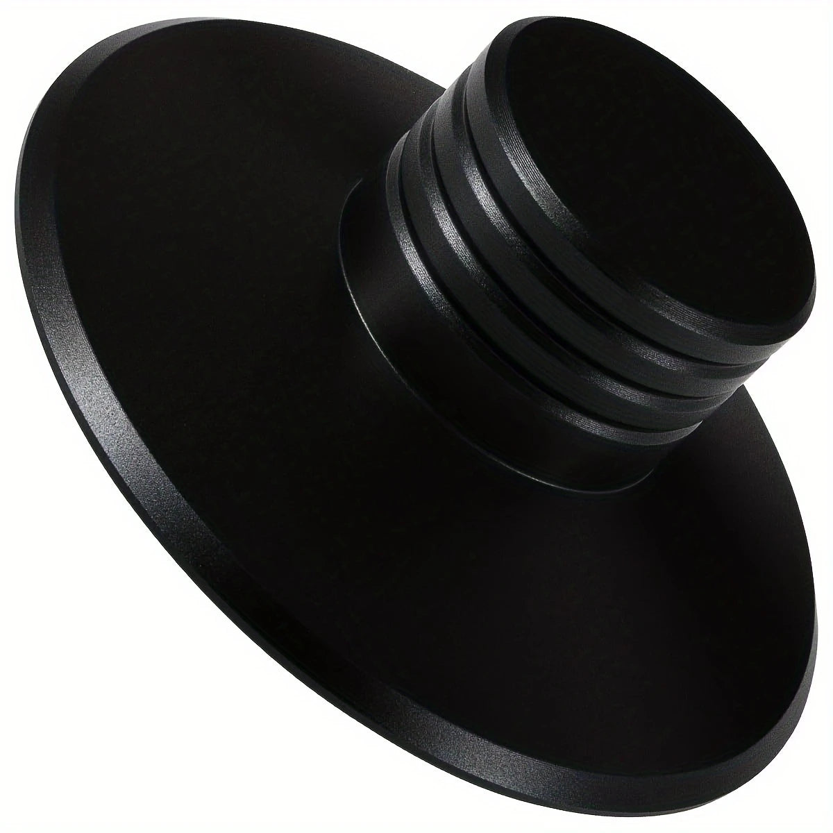 Stabilisateur de Vinyle en Aluminium Noir/Argent – Clamp Anti-Vibration pour Platine Tourne-Disque