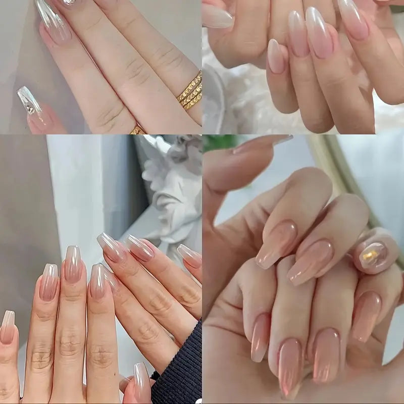 Kit de 6 Poudre pour Ongles Effet Nacré – Vernis en Poudre Nude et Irisé, Finition Brillante Professionnelle