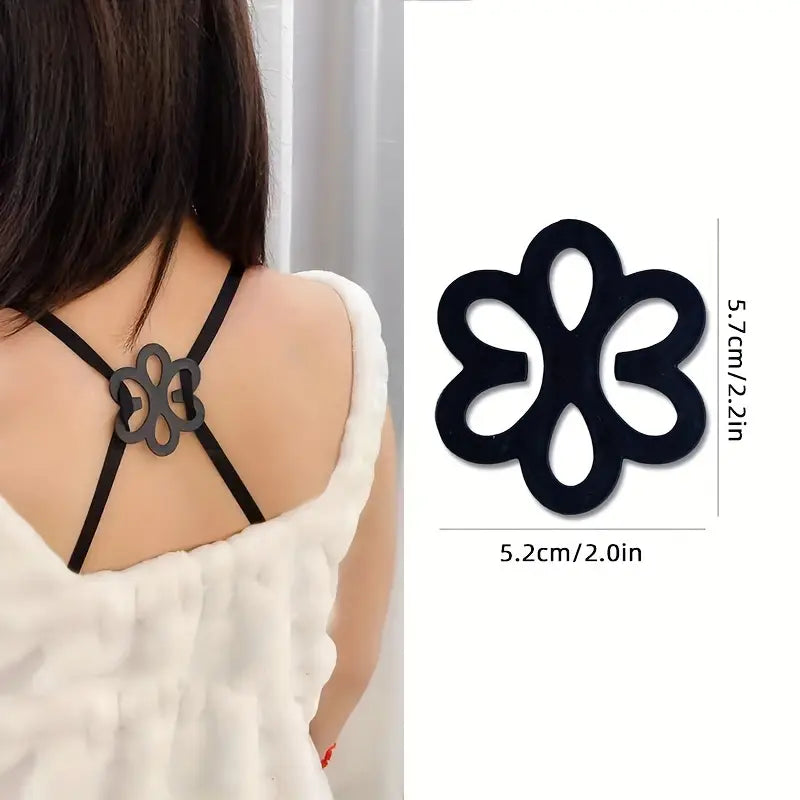 Lot de 2pcs Clip Bretelles Soutien-Gorge Fleur Discret – Régleur Invisible pour Dos Nageur