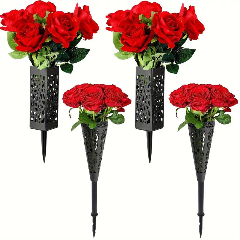 2 Lampes Solaires Noires pour Jardin – Hommage Élégant pour Animaux Décédés, Éclairage de Mémorial Extérieur