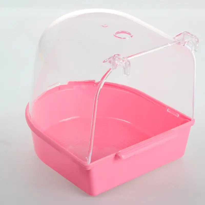 Baignoire Transparente pour Oiseaux en Cage – Bac de Bain Antiprojection 13 cm pour Perruches, Canaris et Petits Oiseaux