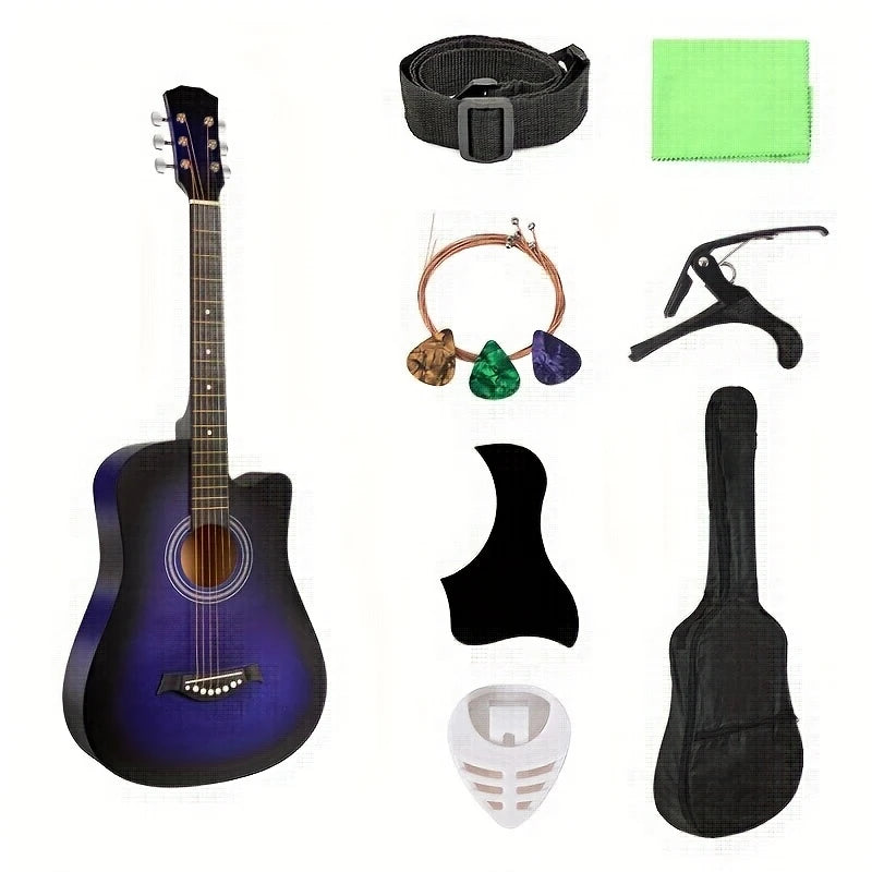 Guitare acoustique 38 pouces avec accessoires – Idéale pour débutants et amateurs de musique