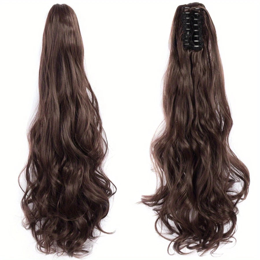 Extension Cheveux Ondulée avec Pince – Queue de Cheval Naturelle à Clipser Facilement