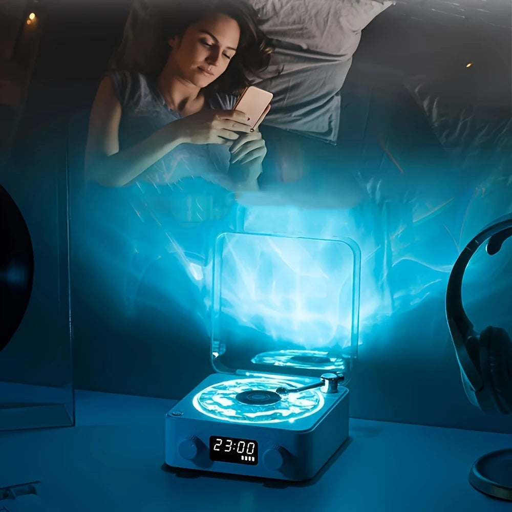 Mini Platine Vinyle LED avec Horloge – Objet Déco Vintage & Gadget Musique Tendance