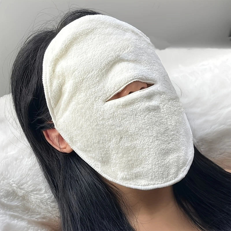 Masque Visage Réutilisable en Coton Doux – Serviette Chaude pour Soins Hydratants, Nettoyage et Relaxation