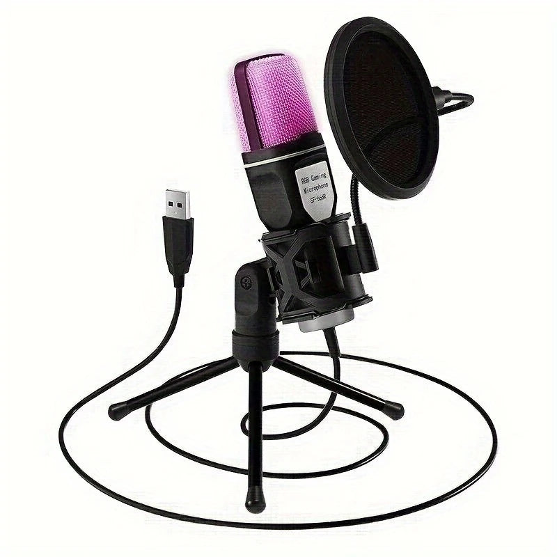 Microphone USB SF-666R avec Trépied et Filtre Anti-Pop – Idéal Podcast, Streaming & Gaming
