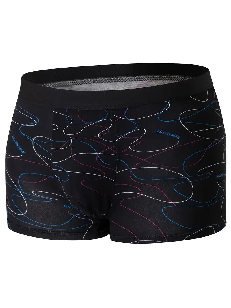 Boxers Homme Confort & Style – Pack de 4 Sous-Vêtements Respirants, Motifs Modernes