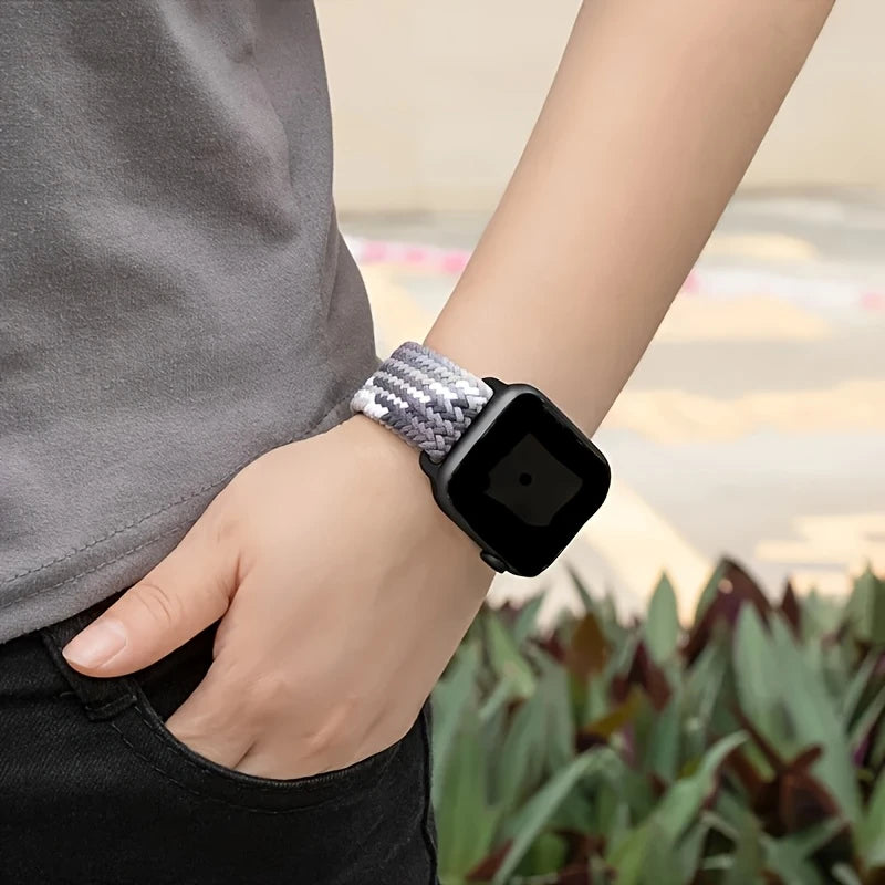 Bracelet Élastique Tressé pour Apple Watch – Ultra Confort au Poignet, Look Sport & Décontracté
