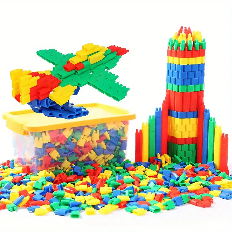 Jeu de Construction en Blocs Colorés avec Boîte de Rangement – Kit Créatif pour Enfants | Modélisme et Maquettes
