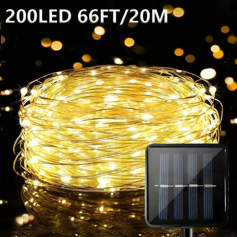 Guirlande LED Solaire Intelligente – Éclairage Ambiance Terrasse & Balcon avec Détection Automatique