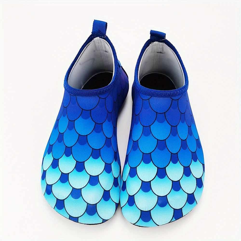 Chaussures Aquatiques Enfant Motif Écailles – Antidérapantes et Ultra Légères