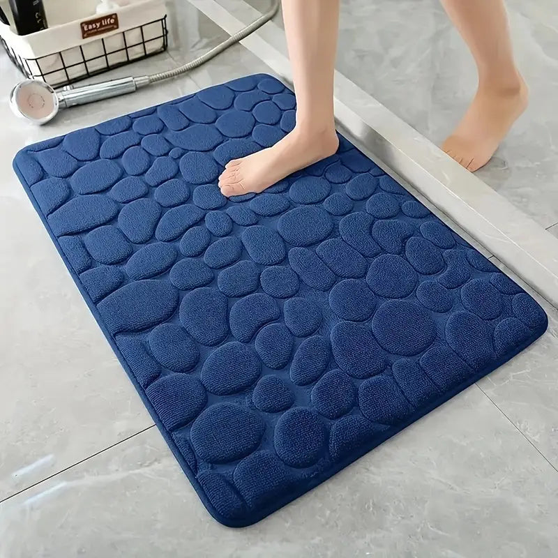 Tapis de Bain Antidérapant en Mousse à Mémoire de Forme – Doux, Absorbant et Confort Pieds Effet Galets