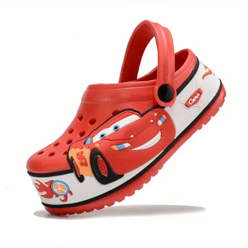 Sabots fille Cars rouges – Mules légères antidérapantes avec motif dessin animé