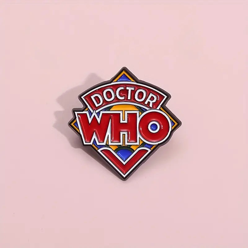 Pin’s Doctor Who rétro – Broche geek en émail coloré pour fans de la série culte