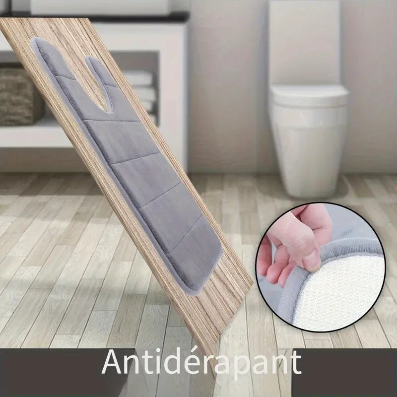 Tapis de Toilette en Mousse à Mémoire de Forme – Antidérapant, Ultra-Doux et Absorbant, Forme U
