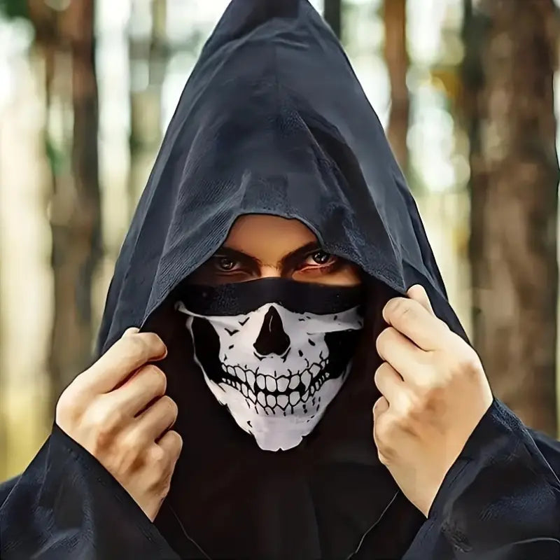 Cache-cou tête de mort – Couvre visage multifonction respirant pour moto, sport et plein air