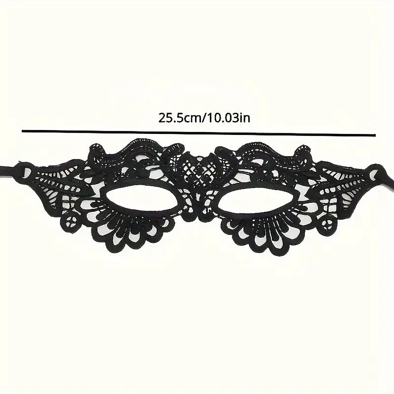 Masque vénitien femme en dentelle noire – Accessoire élégant pour soirée, bal masqué et carnaval