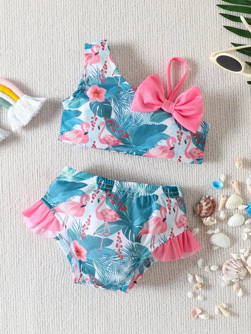 Maillot de bain fille deux pièces – Bikini fun imprimé donuts colorés