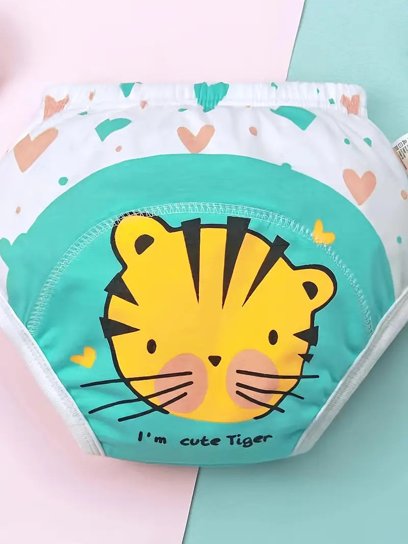 Culottes d’apprentissage bébé réutilisables – Lot de 4 couches lavables imprimées animaux mignons