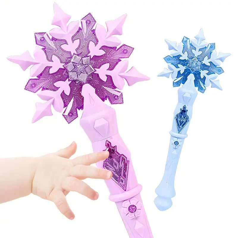 Baguette magique lumineuse flocon de neige – Accessoire déguisement princesse et fée