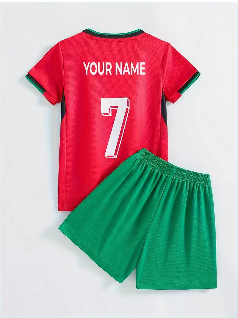 Ensemble Maillot de Football Enfant Personnalisé – T-shirt et Short de Sport Garçon/Fille
