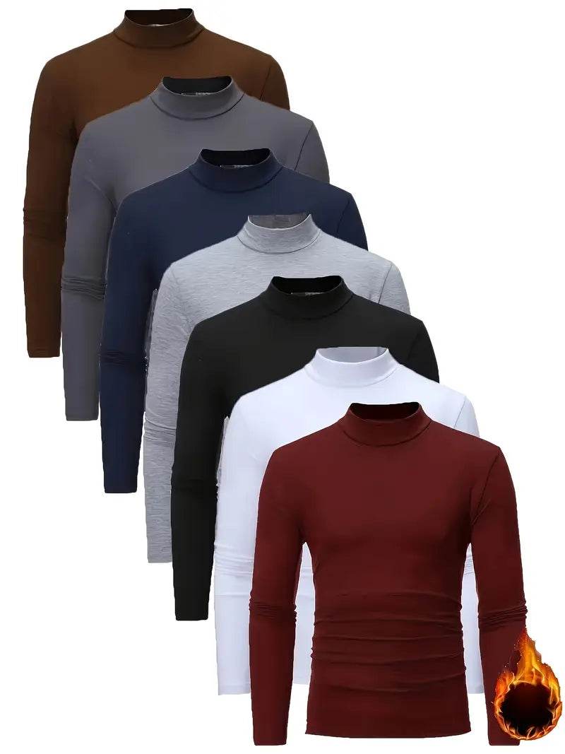Sous-pull thermique homme – Lot de 6 cols roulés chauds – Sous-vêtements d’hiver respirants et confortables