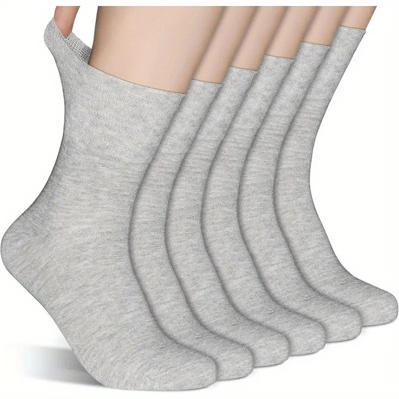 Lot de 6 Paires de Chaussettes Médicales Blanches – Respirantes, Sans Couture, Idéales Diabétiques