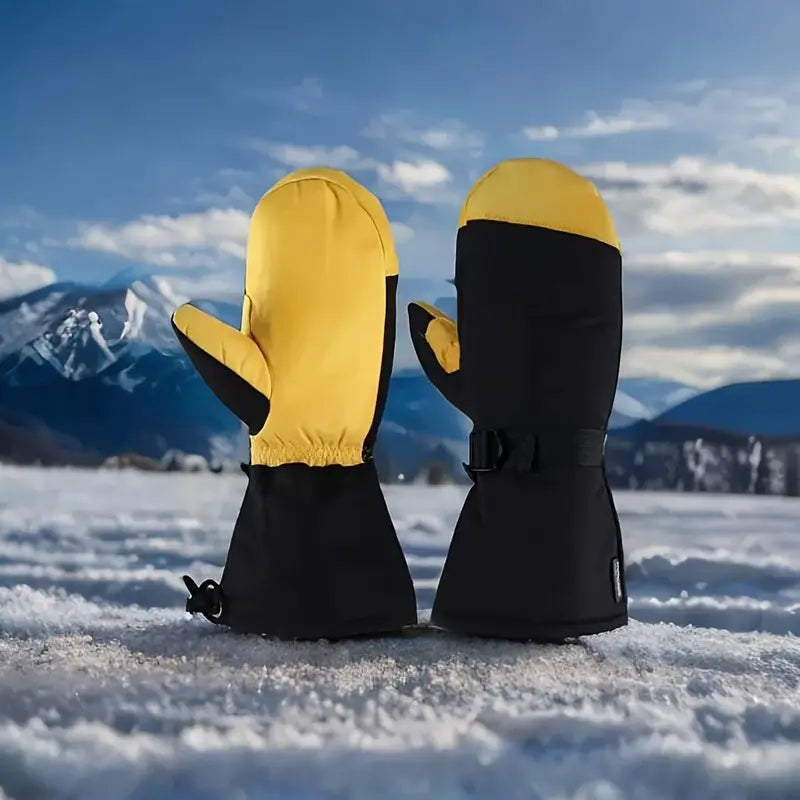 Moufles de ski homme imperméables et chaudes – Gants d’hiver anti-froid avec isolation thermique