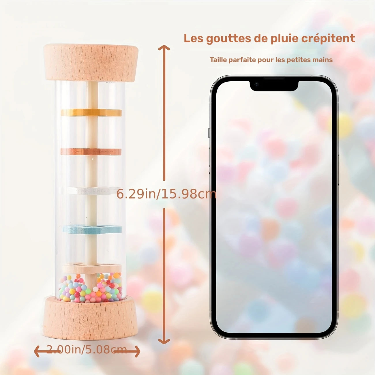 Bâton de Pluie Sensoriel – Instrument Musical Éveil Bébé et Relaxation Sonore