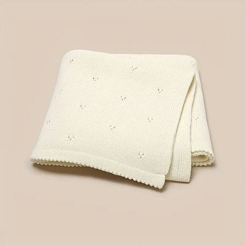 Couverture Tricot Bébé Douce – Plaid Respirant et Confortable pour Chambre Bébé et Nouveau-né