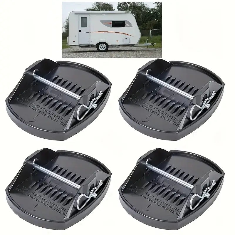 Lot de 4 Cales de Roue Camping-Car – Accessoires Antidérapants pour Stabilisation et Sécurité du Véhicule