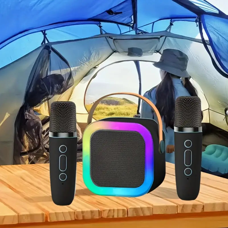 Micro Karaoké Bluetooth avec Haut-Parleur LED – Sans Fil, Rechargeable, Ambiance DJ & Soirée