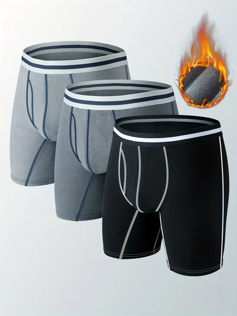Boxer thermique homme – Lot de 3 sous-vêtements chauds respirants – Confort hiver & sport