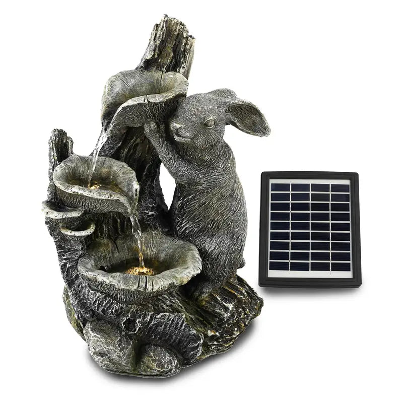 Fontaine lumineuse extérieure à LED avec statue d’animal  Décoration de jardin design et apaisante