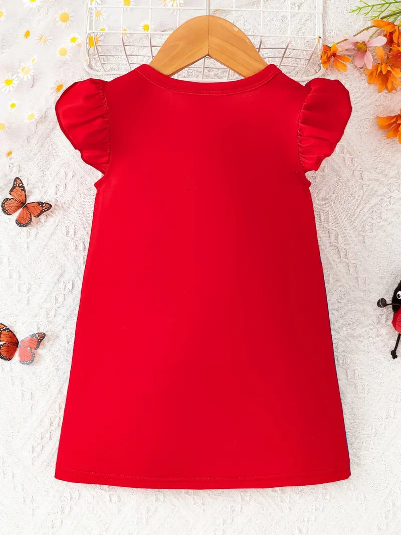 obe Bébé Fille en Jean Imprimé Coccinelle – Tenue Mignonne et Colorée