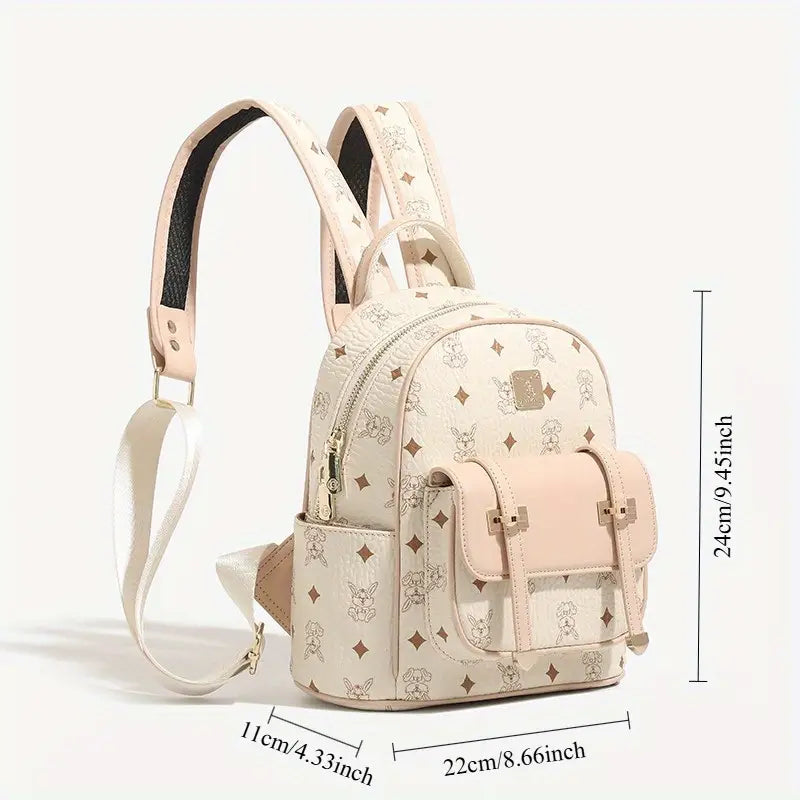Sac à dos femme rose motif dessin animé – Élégant, tendance et pratique au quotidien