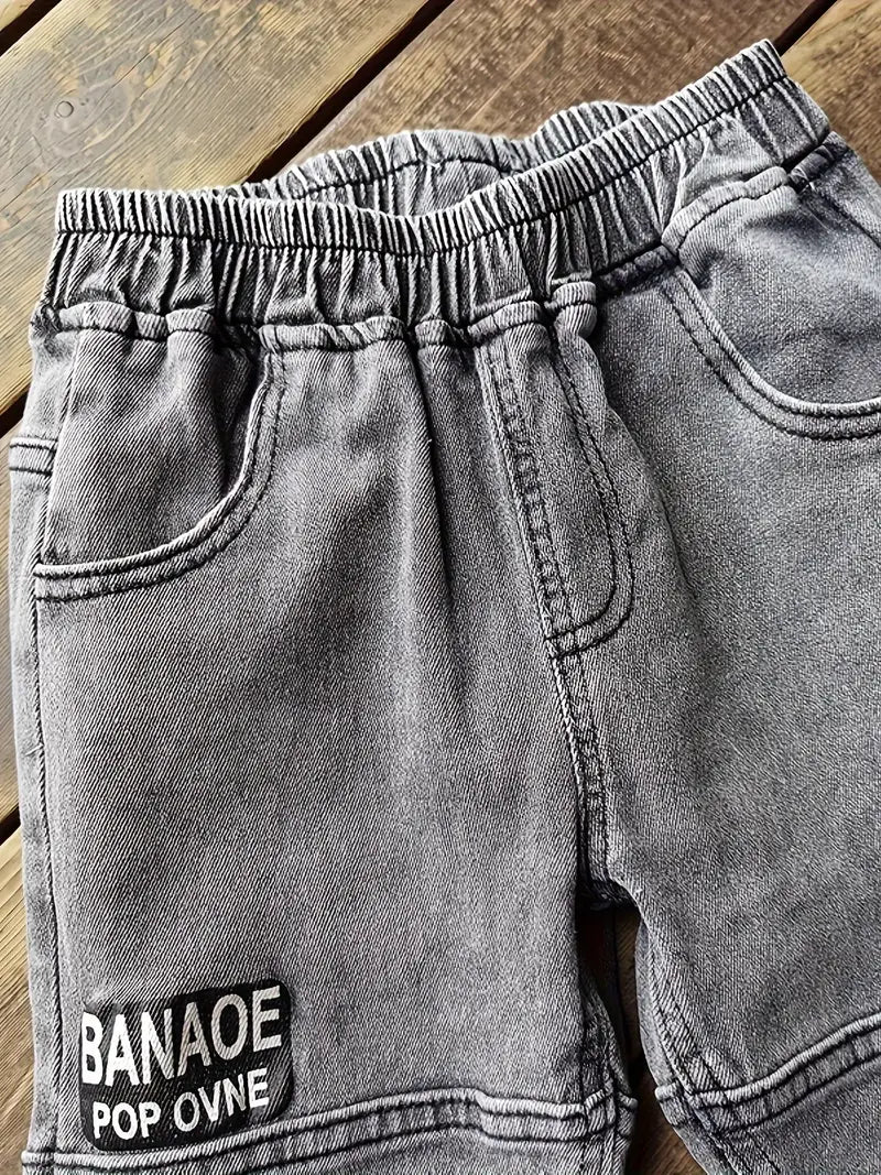 Jean Jogger Garçon Décontracté – Pantalons Enfant Mode avec Taille Élastique et Poches Pratiques