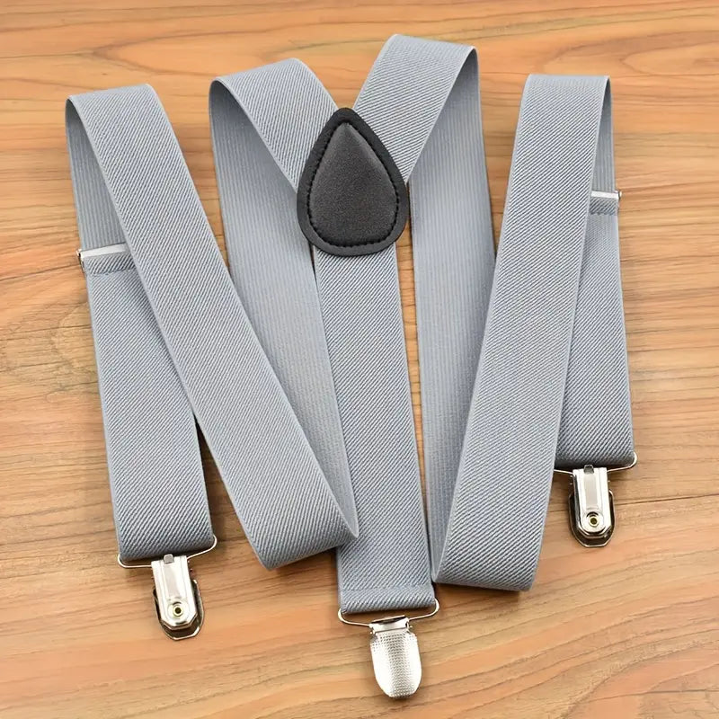 Bretelles homme classiques en Y avec pinces métal – Accessoire élégant et ajustable pour toutes occasions