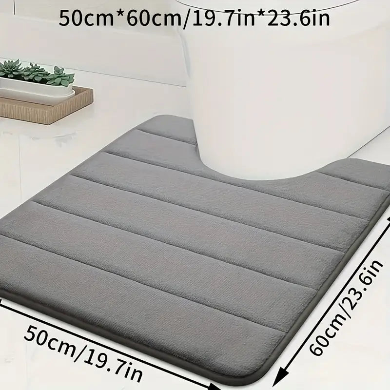 Tapis de Toilette en Mousse à Mémoire de Forme – Antidérapant, Ultra-Doux et Absorbant, Forme U