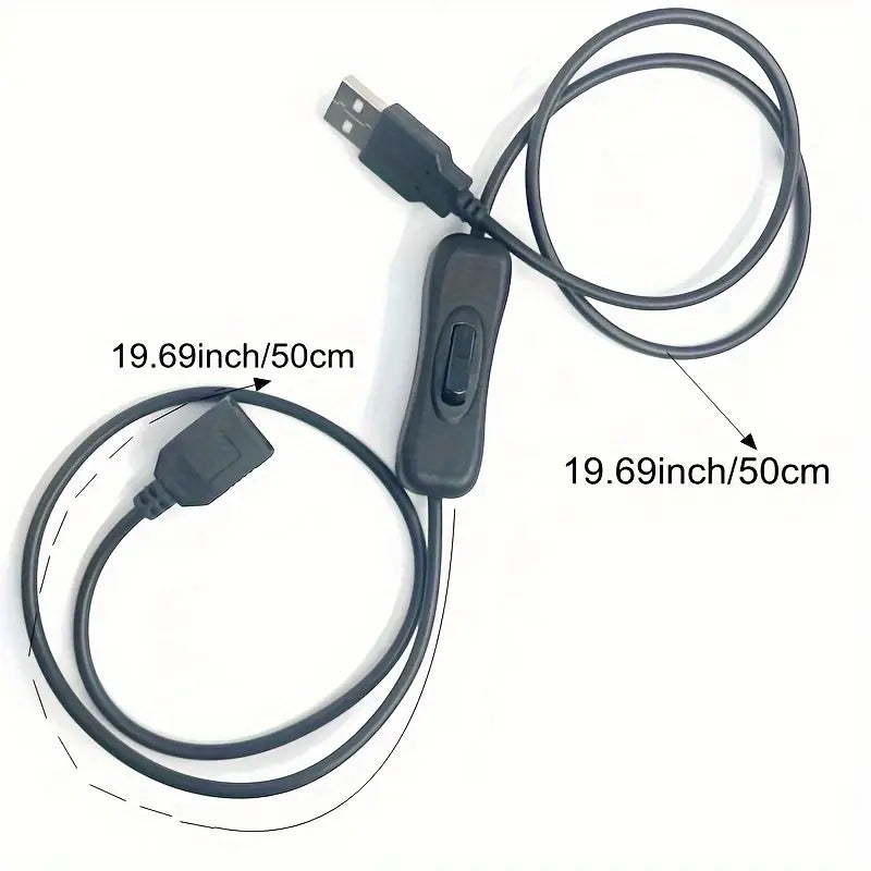 Câble USB avec Interrupteur On/Off – Rallonge Alimentation Pratique pour Gadgets USB