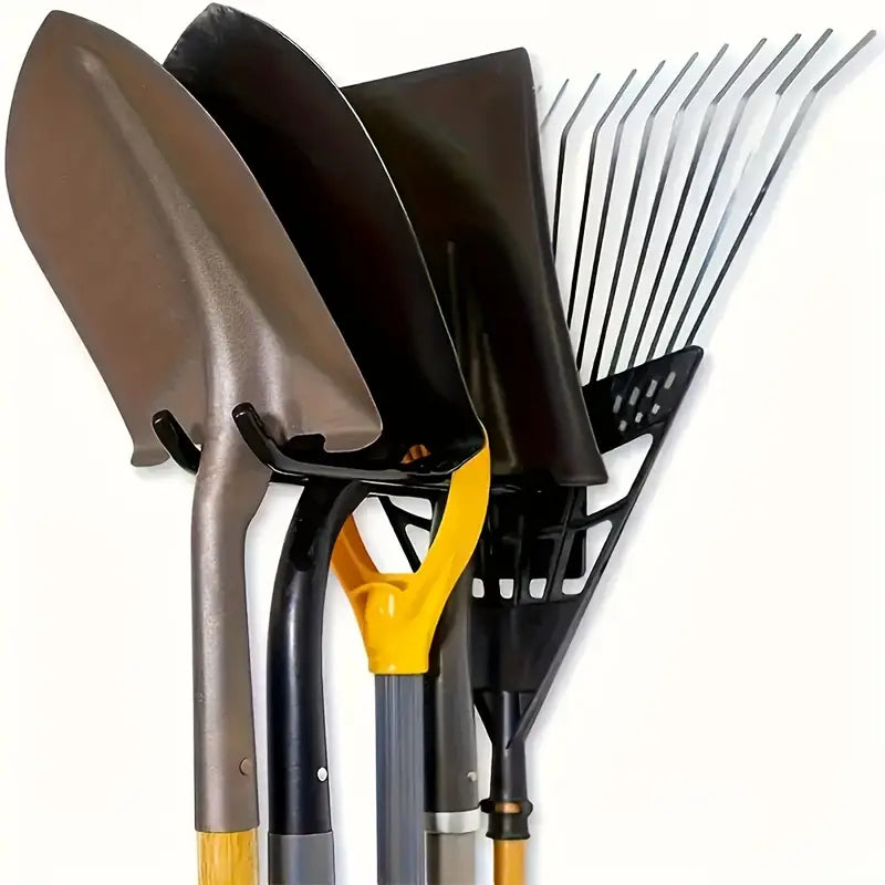 Support Mural pour Outils de Jardinage – Rangement Extérieur Robuste pour Pelles, Balais, Râteaux et Accessoires de Bricolage