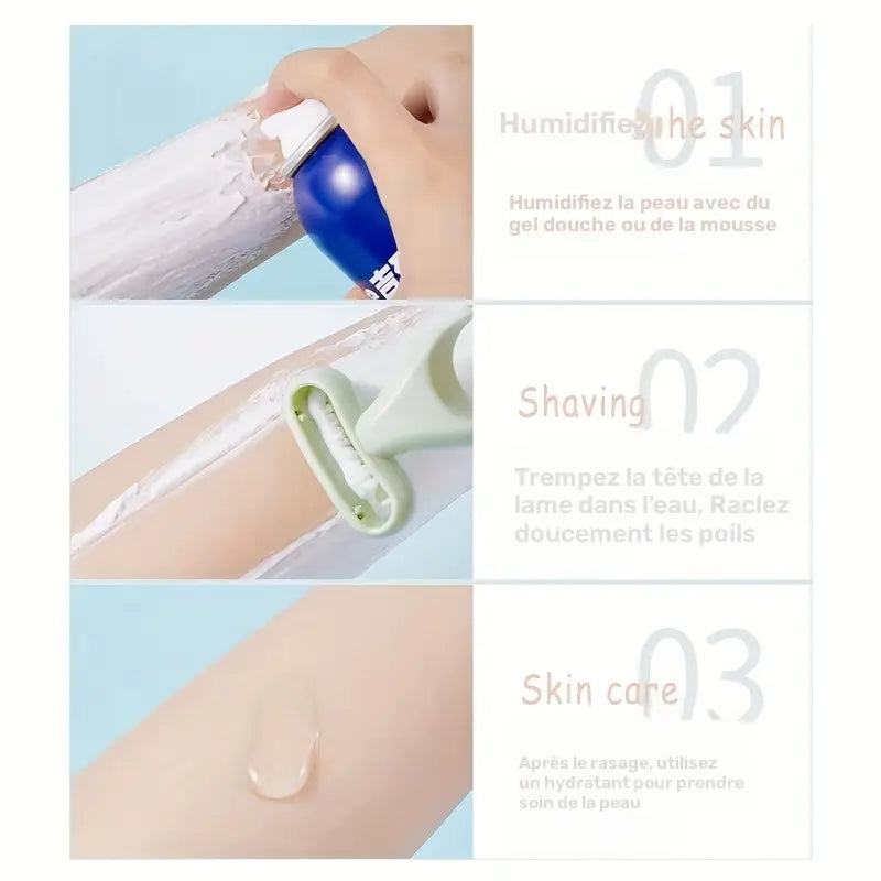 Mini Rasoir de Sécurité Femme – Rasoir Manuel Compact & Réutilisable pour Épilation Douce