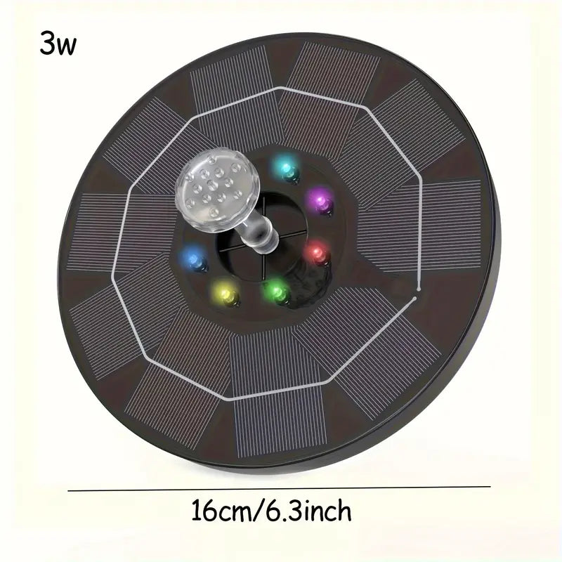 Fontaine Solaire LED Multicolore 16 cm pour Jardin et Étang – Pompe Décorative Écologique
