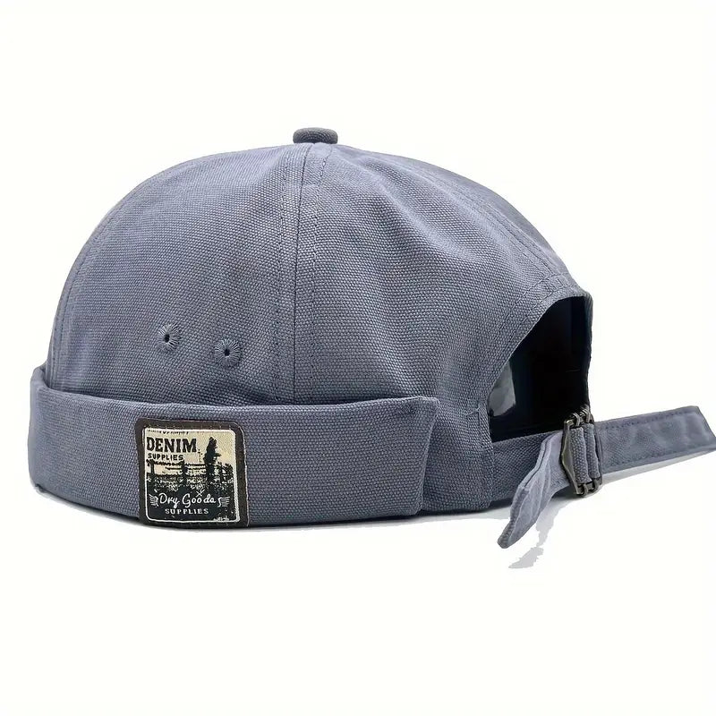 Bonnet docker homme style rétro – Casquette sans visière en coton kaki ajustable