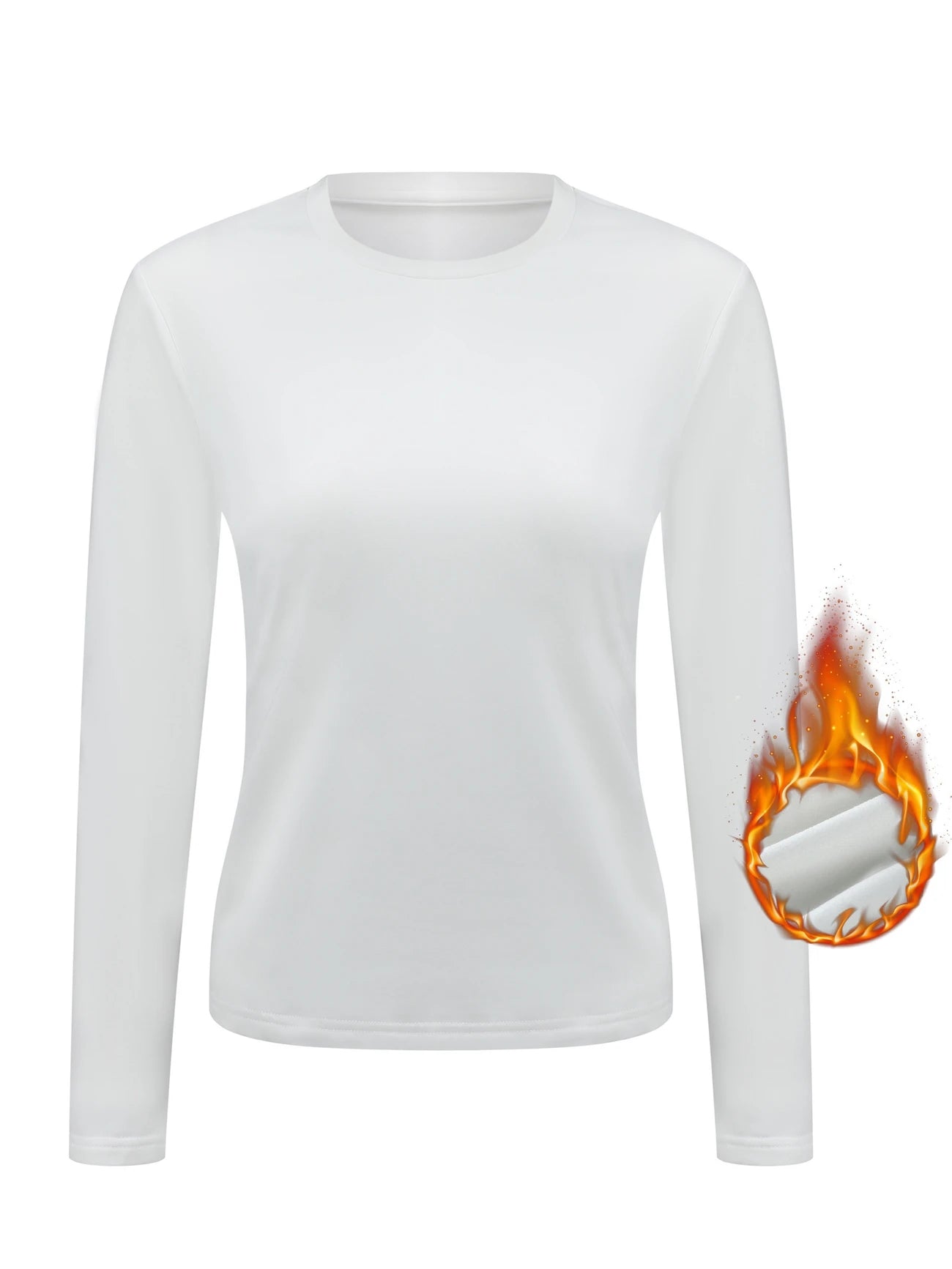 Tee-Shirt Thermique Femme Manches Longues – Haut Hiver Chaud Doublé Polaire