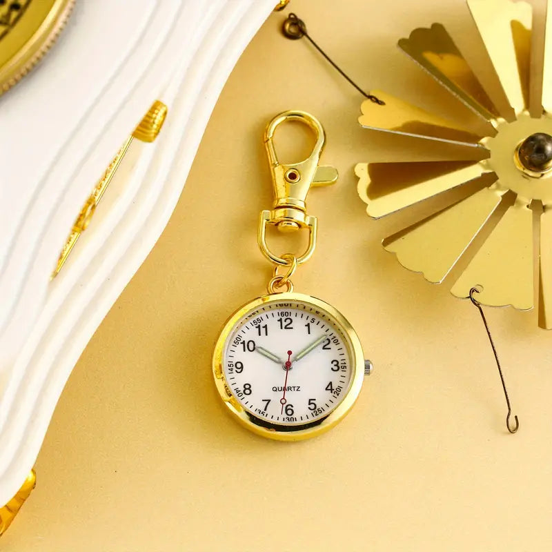 Montre femme quartz avec mousqueton – Montre de poche pratique multicolore