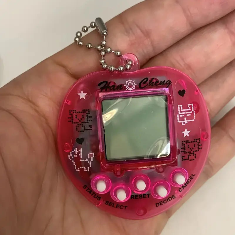 Tamagotchi Rétro Porte-Clés – Jeu Électronique Animaux Virtuels avec Boîtier Transparent Coloré