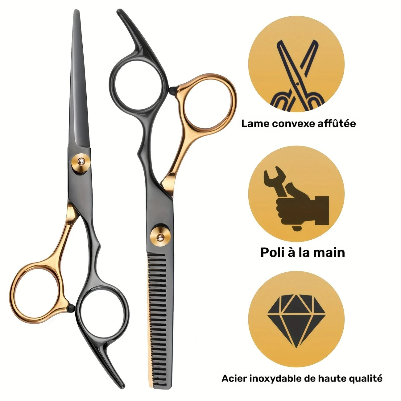 Kit de Coiffure Professionnel 8 pièces – Ciseaux Coiffure & Effilage, Peignes, Pinces et Étui Inclus